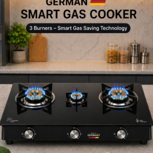 German Power Gas Cooker – 3 Burner Smart Save Edition 🔥